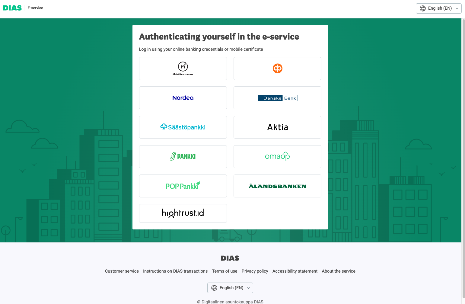 Logging in to the service browser view