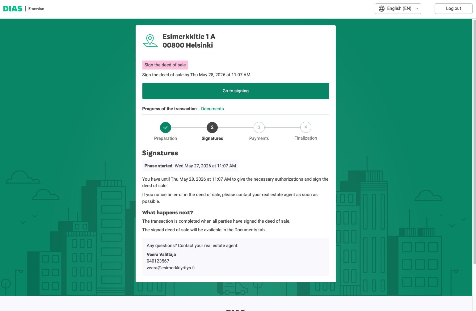 Go to sign browser view