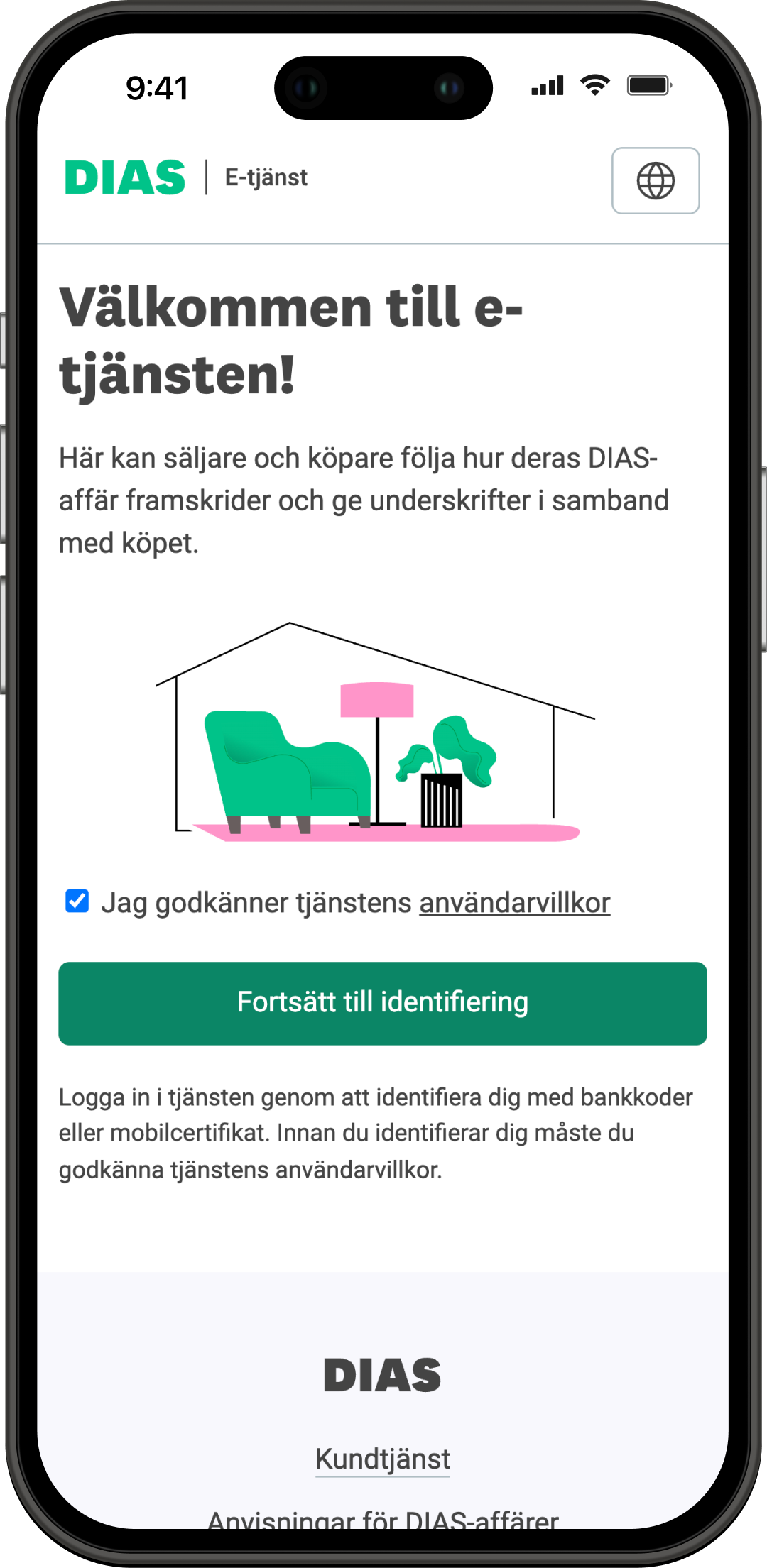 Inloggningsvyn