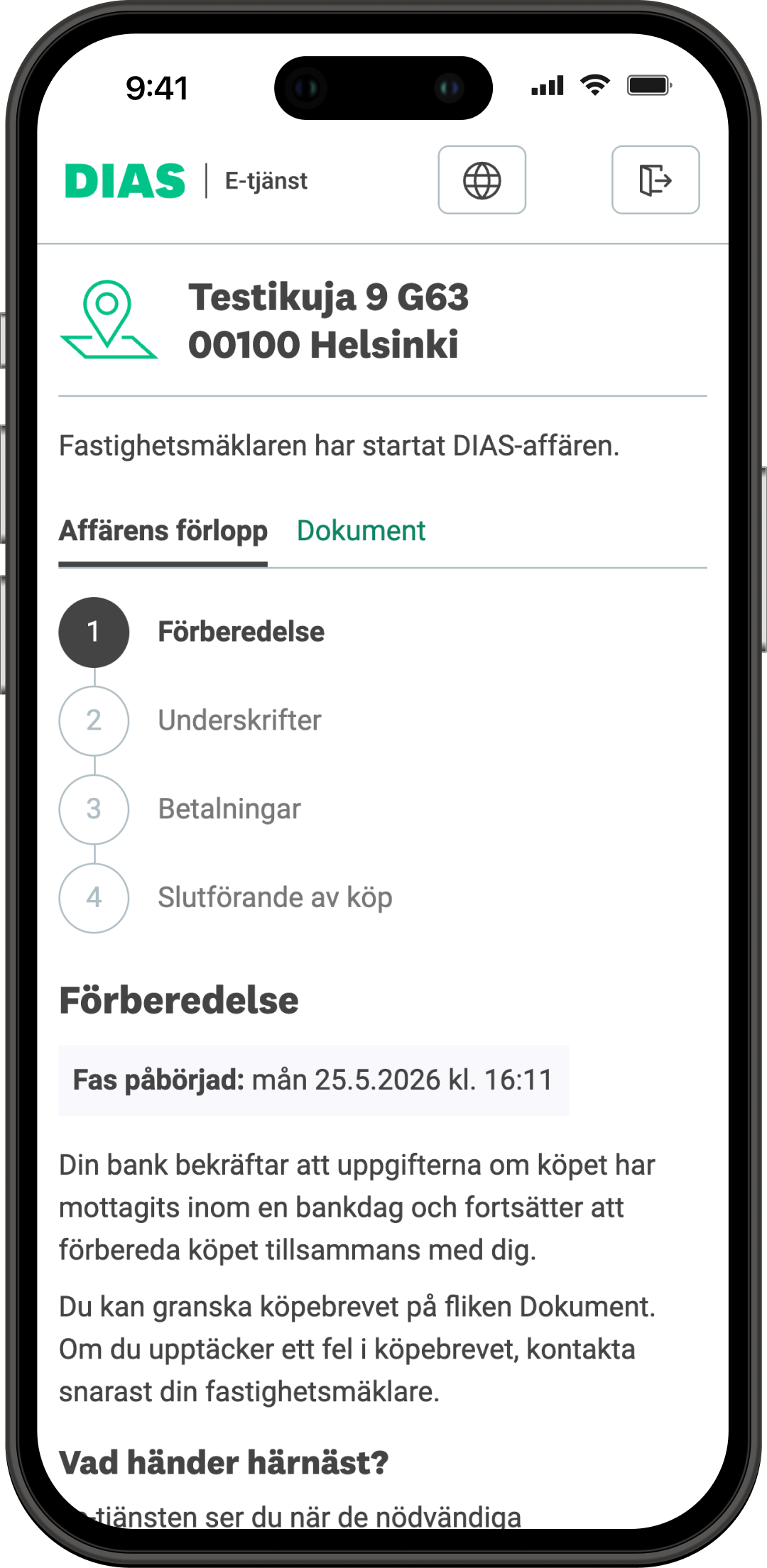 Kauppa käynnistetty näkymä